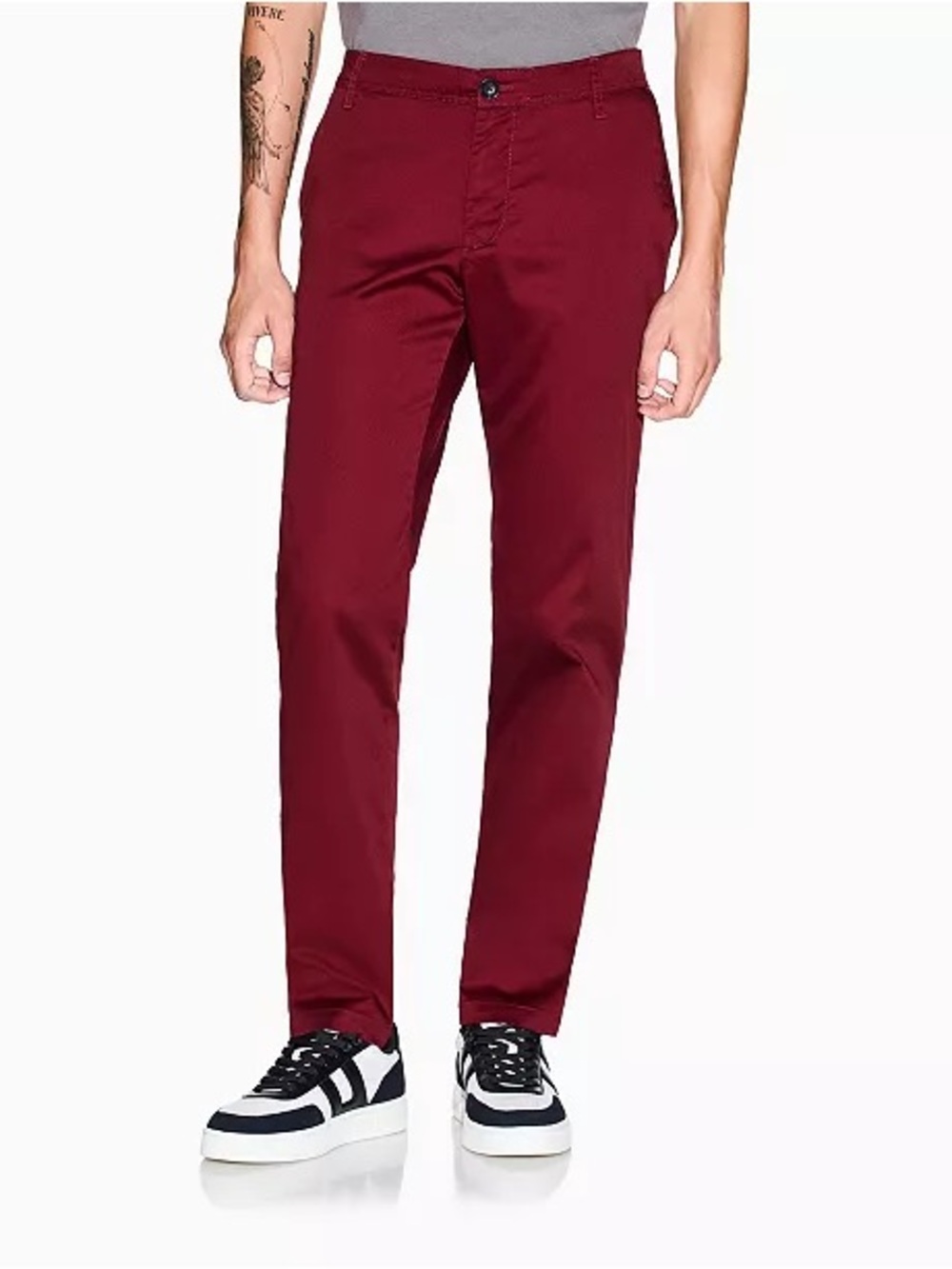 NWT Armani Exchange Men's Burgundy Slim Fit Chino Pants Sz 38